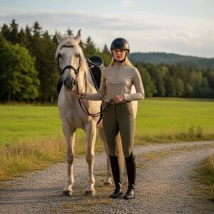 The Tailored Sportsman Beige Quarter Zip Icefil Sunshirt. Riding Shirt.